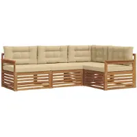 vidaXL Outdoor-Sofagarnitur 4 Stk. Natur und Beige