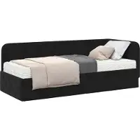 Syfax Eckbettgestell Schwarz 80 x 200 cm Samt