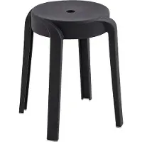 HOME DELUXE Hocker NIVO – Stapelbar, Schwarz (4er Set) | Platzsparende Sitzhocker für Küche, Wohnzimmer & Garten