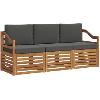 vidaXL Sofagarnituren 3 Stk. Natur und Anthrazit Massivholz Akazie