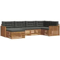 vidaXL Outdoor-Sofagarnitur 6 stk. Natur und Anthrazit