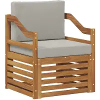 vidaXL Outdoor-Sofa Massives Akazienholz und Polyester Natur