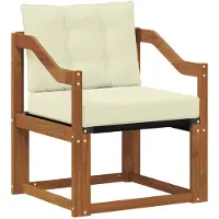 vidaXL Outdoor-Sofa Massivholz Akazie Natur und Creme