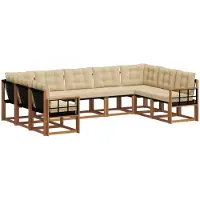 vidaXL Outdoor-Sofagarnitur 9 stk. Natur und Beige