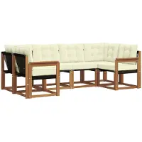 vidaXL Outdoor-Sofagarnitur 6 stk. Natur und Creme