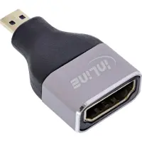InLine 17991B, HDMI A, Micro HDMI D, Schwarz, Grau