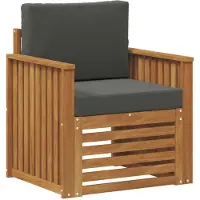 vidaXL Outdoor-Sofa Massives Akazienholz und Polyester Natur