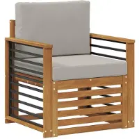 Syfax Outdoor-Sofa Massives Akazienholz und Polyester Natur