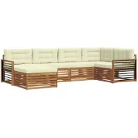 vidaXL Outdoor-Sofagarnitur 6 Stk. Natur und Creme