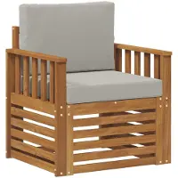 vidaXL Outdoor-Sofa Massives Akazienholz und Polyester Natur