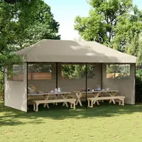 vidaXL "im Sonderangebot"Party-Zelt 1 PC Wasserdicht - CLORIS - Gartenpavillon/Gartenzelt - Taupe 292x580x315 cm Oxford-Stoff - Pavillons & Partyzelte Promotion861624