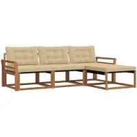 vidaXL Outdoor-Sofagarnitur 4 Stk. Natur und Beige