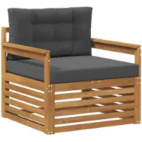vidaXL Outdoor-Sofa Massives Akazienholz und Polyester
