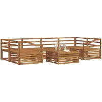 vidaXL Outdoor-Sofagarnitur 7 Stk. Natur Massivholz Akazie