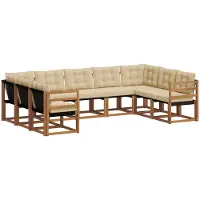 vidaXL Outdoor-Sofagarnitur 9 stk. Natur und Beige