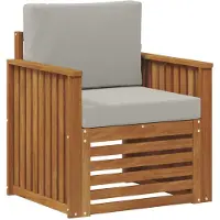 vidaXL Outdoor-Sofa Massives Akazienholz und Polyester Natur