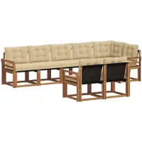 vidaXL Outdoor-Sofagarnitur 8 stk. Natur und Beige