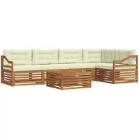 vidaXL Outdoor-Sofagarnitur 6 stk. Natur und Creme