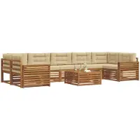 vidaXL Outdoor-Sofagarnitur 8 stk. Natur und Beige