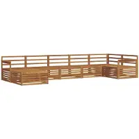 vidaXL Outdoor-Sofagarnitur 7 Stk. Natur