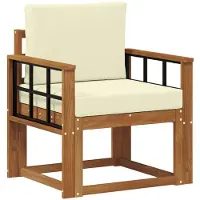 vidaXL Outdoor-Sofa Massives Akazienholz und Polyester Natur