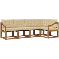vidaXL Outdoor-Sofagarnitur 5 stk. Natur und Beige