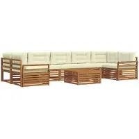 vidaXL Outdoor-Sofagarnitur 8 stk. Natur und Creme