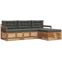 vidaXL Outdoor-Sofagarnitur Natur und Anthrazit 249,5 x 162,5 x 73 cm