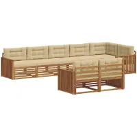 vidaXL Outdoor-Sofagarnitur 8 stk. Natur und Beige