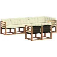 vidaXL Outdoor-Sofagarnitur 8 stk. Natur und Creme