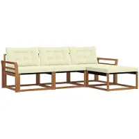 vidaXL Outdoor-Sofagarnitur 4 Stk. Natur und Creme