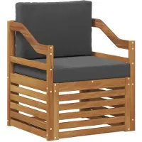 vidaXL Outdoor-Sofa Massives Akazienholz und Polyester Natur