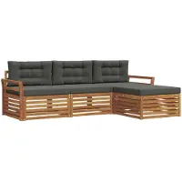 vidaXL Outdoor-Sofagarnitur 4 stk. Natur und Anthrazit