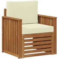 vidaXL Outdoor-Sofa Massives Akazienholz und Polyester Natur