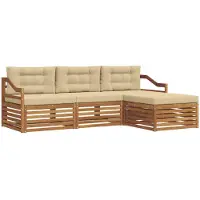 vidaXL Outdoor-Sofagarnitur 4 stk. Natur und Beige
