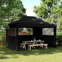 vidaXL （Robust Möbel）Party-Zelt 1 PC Wasserdicht - CLORIS - Gartenpavillon/Gartenzelt - Schwarz 279x410x315 cm Oxford-Stoff - Pavillons & Partyzelte NeuMöbel876189