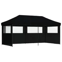 vidaXL Partyzelt 292 x 580 x 315 cm Schwarz Oxford-Stoff
