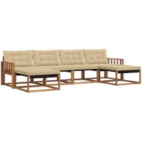 vidaXL Outdoor-Sofagarnitur 6 stk. Natur und Beige