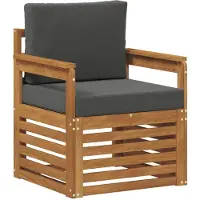 vidaXL Outdoor-Sofa Massives Akazienholz und Polyester Natur