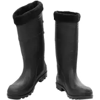 vidaXL Gummistiefel mit Herausnehmbarem Innenfutter Schwarz Gr. 46 PVC