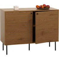 Mendler Sideboard MCW-N78, Kommode Schrank Anrichte, skandinavischer Stil Metall Holz Melamin MVG 86x110x40cm natur