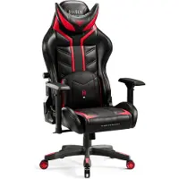 Diablo X-Ray Gaming Stuhl Bürostuhl Kinderstuhl Schreibtischstuhl 2D Armlehnen Ergonomisch Kunstleder Wippfunktion Farbe: Schwarz-rot, Größe King