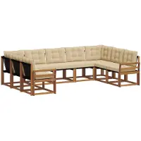 vidaXL Outdoor-Sofagarnitur 9 stk. Natur und Beige