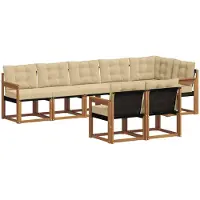 vidaXL Outdoor-Sofagarnitur 8 stk. Natur und Beige