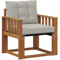 vidaXL Outdoor-Sofa Massivholz Akazie Natürlich und Hellgrau