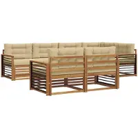 vidaXL Outdoor-Sofagarnitur 7 stk. Natur und Beige