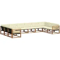 vidaXL Outdoor-Sofagarnitur 10 Stk. Natur und Creme