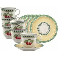 Villeroy & Boch French Garden Fleurence Kaffeetassen mit Untertassen
