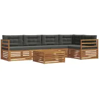 vidaXL Outdoor-Sofagarnitur 6 stk. Natur und Anthrazit