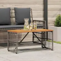vidaXL Möbel Tisch für Outdoor Grau 80 x 40 x 40 cm Stahl und Poly Rattan - Gartentische &50380